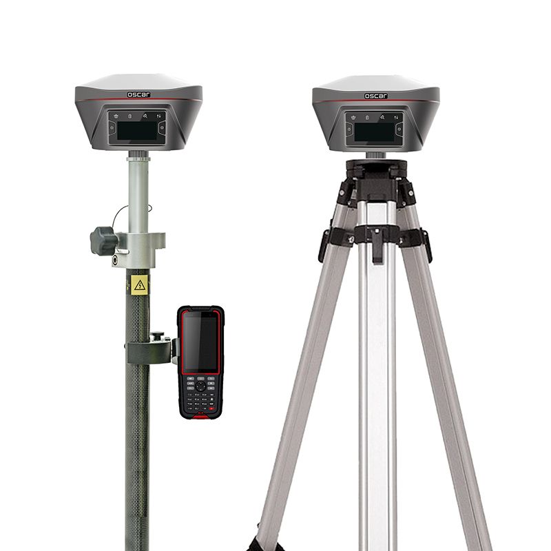Surveying GNSS receivers with control unit on tripods, sold by AlphaGeo UK.