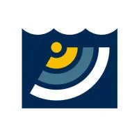 AlphaGeo Ltd logo with stylized sonar waves and water, underwater drone equipment theme