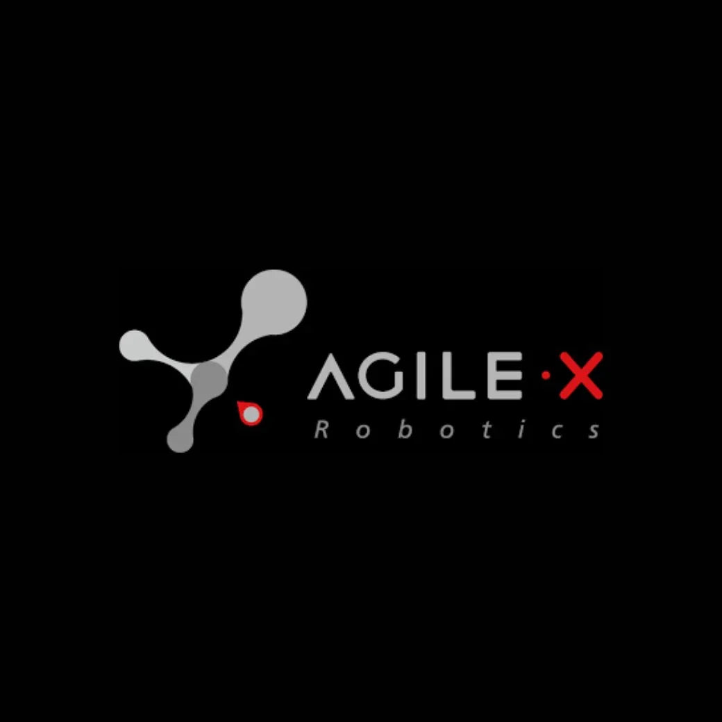 AgileX Robotics logo with abstract grey and red design on black background, AlphaGeo supplier