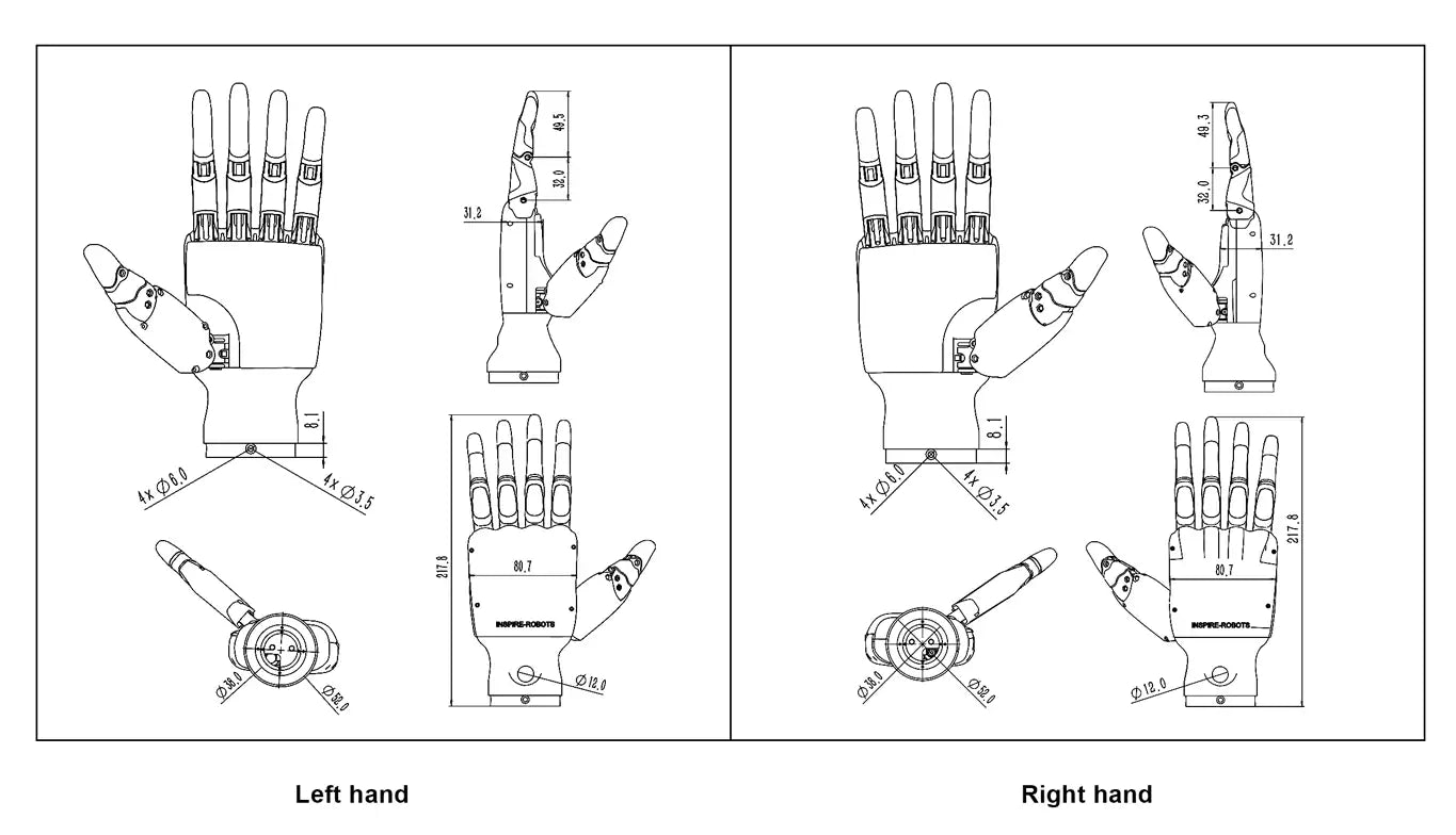 Inspire Robotics 6 DoF hands RH56DFX